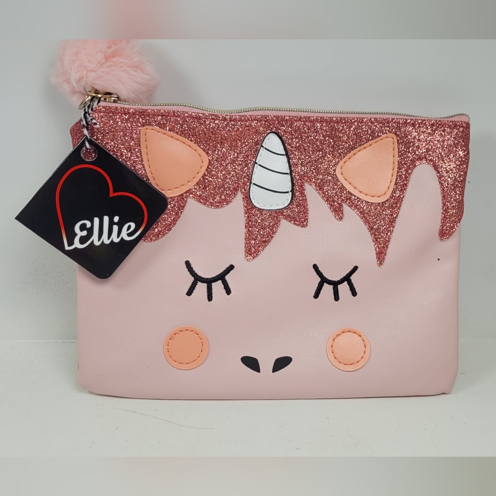 Ellie Pink Unicorn Makeup Bag